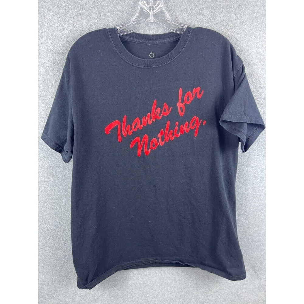 Empyre Thanks for Nothing Shirt Size‎ L Black Short Sleeve Tee Flaming Roses